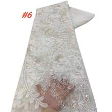 Premium French Mesh Embroidered Sequin Lace Fabric, High-Quality Nigerian Sequin Lace Fabric, Suitable For Wedding Dress And Gown Sewing - A - View 8