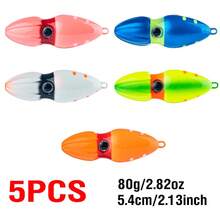 5入 45-150g 金屬慢沉路亞餌，葫蘆滑動鉤頭釣魚路亞，5色3D發光眼釣魚路亞，4.5-6.7cm 人造硬路亞 - 彩色 - 查看 11