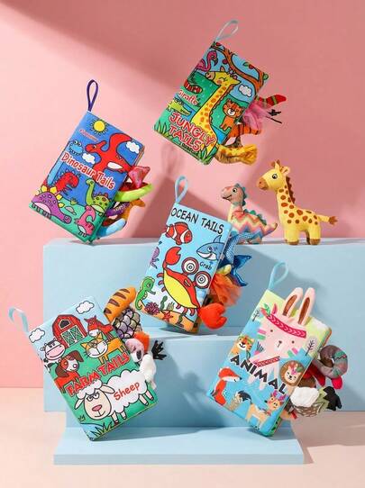 Soft Baby Book For 0-18 Months, High Contrast Colorful Soft Fabric Book With Crinkle Sound, Suitable For Infants, Can Be Used As Christmas Gift, Tummy Time Toy, Travel Sensory Early Education Toy, Best Newborn Gift For 0-6 Months Baby Boys And Girls, Best Early Development Interactive Toy For 6-12 Months, Christmas Gift