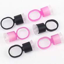 MyAoKuE-Up 50个纹身海绵颜料杯，纹身和眉环杯，微纹身颜料环海绵杯，易干防火花耐墨，半永久纹身工具 - 彩色 - 查看 7