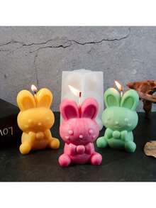 Easter Bunny Bow Candle Wax Mold, Silicone Mold For Plaster, Fondant, Polymer Clay Crafting - White - View 3