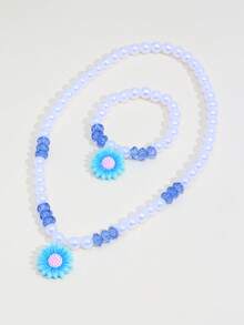 2pcs/Set Sunflower Beaded Necklace & Bracelet Set, Suitable For Girls Daily, Festival, Party Wear, Birthday Gift - Multicolor - View 14