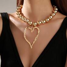 1条优雅心形吊坠串珠项链，百搭款式，适合度假、派对、婚礼、生日礼物、日常佩戴 - 彩色 - 查看 2