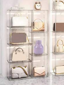 1Pc Acrylic Display Cabinet With Door For Collections Showcase, Plexiglass Case, Figures, Need Self Assembly, Dustproof - MultiWarna - View 6