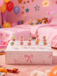 1pc Pink Bow Lollipop Display Stand, Suitable For Baby Shower Party, Dessert Display Decor, Pink Bow Birthday Decoration, 1st Birthday Party Supplies, Baby Shower Party Favor, Home Decor, Desktop Decor, 15-Hole Paper Candy Rack For Birthday, Baby Shower, Wedding, Party Decoration - Pink Bow - View 7