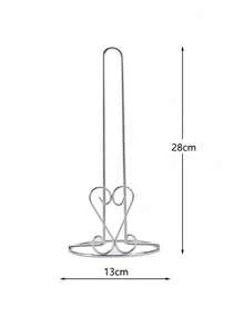 Portarotolo da cucina verticale con rivestimento elettrolitico, finitura naturale, supporto e esposizione verticale per rotoli di carta, portarotolo verticale - Bianco e nero - Visualizzare 14