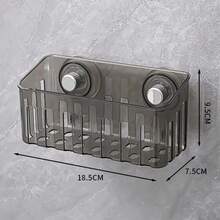 Estante de fregadero con ventosa, estante de drenaje para grifo, cesta multifuncional, estante para esponjas de cocina, montaje en pared sin perforaciones JKQT - Gris-1 pieza - Ver 2