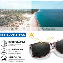 2 Packs Polarised Sunglasses For Women UV400 Protection Square Stylish Sun Glasses For Driving - A02(2 Pack) Black + White Tortoise - View 6