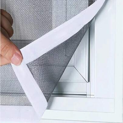 1 Piece Summer Anti-Mosquito Window Screen Net, Self-Adhesive With Hook And Loop, Breathable And Transparent Window Mosquito Net, High-Density Invisible Door Screen. Punch-Free Door Curtain With Full Edging, Dustproof Window Net. Suitable For All Kinds Of Doors And Windows. No Drilling, Self-Adhesive Installation, Detachable, Easy To Clean, Reusable, For All Seasons.
