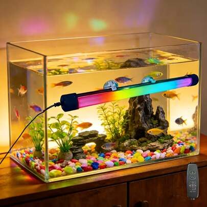 1pc RGB Aquarium LED Light, Fish Tank Light, USB Lighting Equipment, Multi-Functional, Suitable For Fish Growth, Multiple Lighting Modes, Suitable For Wall Mounting In Small To Medium Indoor Aquariums, Pool Lighting
