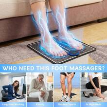 A Foot Massage Pad Suitable For Acupoint Massage, Used To Relax Muscles. It Can Provide Stimulating Massages For The Legs And Feet, Helping To Improve And Promote Muscle Function, Achieving Muscle Relaxation. It Has 8 Modes And 19 Intensity Levels. - Black - View 1