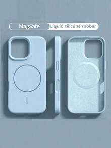 Liquid Silicone Magnetic Phone Case Compatible With IPhone 16 Pro Max Waterproof Shockproof Anti-Fall Scratch Resistant - Màu xanh nhạt - Xem 8