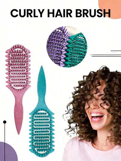 1pc Curling Hair Brush With Soft Bristles And Special Design, Suitable For Curly Hair Styling And Hair Care, Can Increase Volume Of Wet Curly Hair, Separate And Shape Curls Without Frizz, Designed For Curly And Wavy Hair Types, Portable And Easy To Clean, Suitable For Home, Travel, Dorm And Office Use, Hair Brush/Smoothing Brush; Comb; Hollow Comb; Hair Accessory; Bathroom Tool; Makeup Tool, Mother's Day Gift