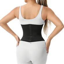 1pc Black Coated 3-Layer Sweat Enhancing Back Support Shaping Waist Trainer, Waist Trimmer Belt - Black - View 7