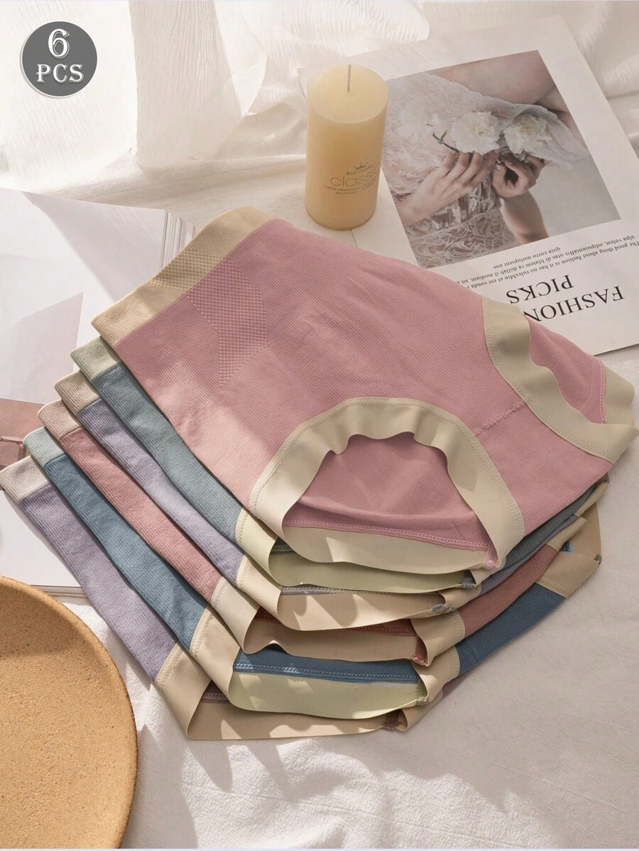 Paquete de 6 bragas de cintura alta sin costuras y con efecto moldeador, en colores surtidos - Multicolor - Ver 1
