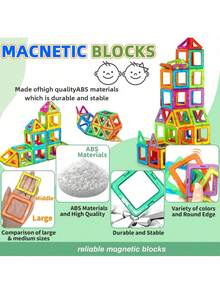 Kid's Magnetic Building Block Set, STEM Education Building Toy, Made Of ABS Material, Better Cultivates Kid's Hands-On Skills, Creative Learning Puzzle Gift For Kid's . - Multicolor - View 8