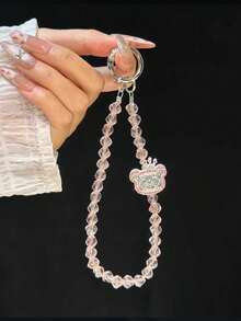 1件夏季水晶钻石小熊手机绳吊坠，ins风奢华可爱包包吊坠女士汽车钥匙扣 - 彩色 - 查看 10