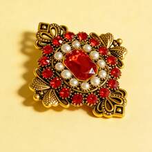 1pc Shiny Vintage Zinc Alloy Retro Palace Style Brooch Pin, Suitable For Women's Daily Wear On Sweaters, Coats, All Year Round - Multicolor - View 8