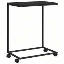 CROISSANCE Tavolino con Ruote Nero 55x35x70 cm in Legno Multistrato - nero - Visualizzare 3