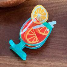 4pcs Cute Cocktail Claw Clips, Versatile Bangs Clamps, Ponytail Clips, Hair Claw, Hair Accessories - Multicolor - View 7