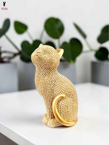 Golden Cat Resin Ornament (Standing) - MGTO-04D (EM PÉ) - View 1