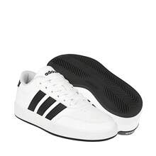 ADIDAS BREAKNET YOUTH JR8448 WHITE FAUX LEATHER TENNIS SHOES 18-25 - 白色 - 查看 1