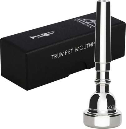 Boquilla de trompeta EastRock 1.25C plateada en plata para trompeta Bb, accesorios de instrumento de trompeta, empaquetado al vacío