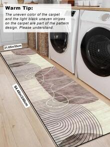 1pc Rubber Material Kitchen Long Runner Rug, Colorful Geometric Print Pattern, Nordic Luxury Style Kitchen Mat, Long Runner Rug For Laundry Room, Thick Fabric With Foot Feel, Easy Care Machine Washable, Practical Entryway Doormat Home Decor, Suitable For Dining Room, Kitchen, Laundry Room, Indoor Entrance, Autumn/Winter Gift - Rust Brown - View 15