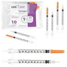 ONE-CARE 1 Ml/Cc 31G X 5/16 8mm  With Orange Cap 10 Pcs/Bag Medical Grade Plastic Orange Precision Dosing Sterile - 1毫升 31G x 8毫米 - 查看 8