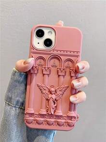 1pc European 3D Angel Silicone Shockproof Phone Case, Suitable Compatible With Iphone 15, 14 Pro Max, 13, 12, 11, Creative Unique Protective Cover - Multicolor - View 6