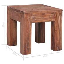 CROISSANCE Tavolino da Salotto 30x30x30 cm in Legno Massello di Mogano - Castano - Visualizzare 6