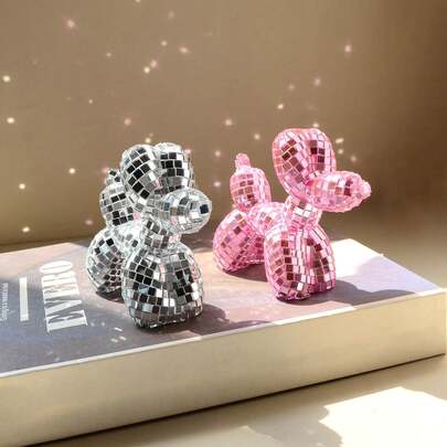 Cute Disco Ball Dog Decor Aesthetic Room Decor For Bedroom Apartment Dorm Cute Animal Ornament Gift For Dog Lovers