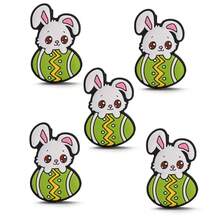 5颗复活节硅胶珠，可爱兔子造型带孔珠子，DIY串珠，手工饰品配件 - 彩色 - 查看 20