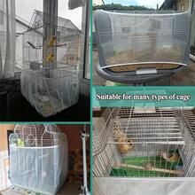 Universal Elastic Nylon Net Cage Seed Catcher - Lightweight Reusable Skirt To Prevent Food Spillage, Adjustable Round And Square Fences, Breathable Design For Parrot Cages - White - View 4