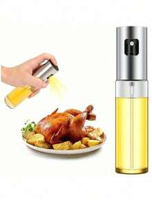 1pc Reusable Glass Olive Oil Spray Bottle, Stainless Steel Oil Dispenser Suitable For Cooking, Grilling, Baking And Salad - View 11