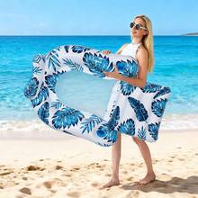 充气树叶图案漂浮垫，户外水上树叶图案漂浮垫，成人水上网状躺椅漂浮垫 - 彩色 - 查看 1