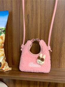 Plush Rabbit Mini Handbag, Cute Faux Fur Crossbody Bag, Versatile Small Purse For Girls - Multicolor - View 13