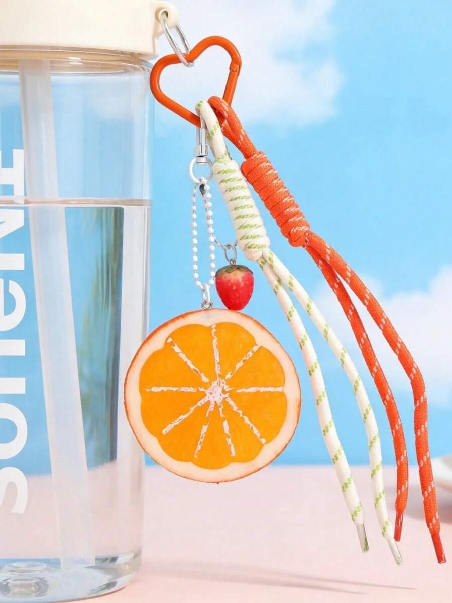 Girl's Lemon Slice Backpack Pendant Ins Style Fashion DIY Hanging Accessory Cute Small Fresh Bag Charm Gift - Orange - View 1