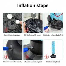 1个KO充气拳击柱，160厘米/63英寸跆拳道空手道训练健身拳击沙袋，独立式拳击沙袋 - 彩色 - 查看 3