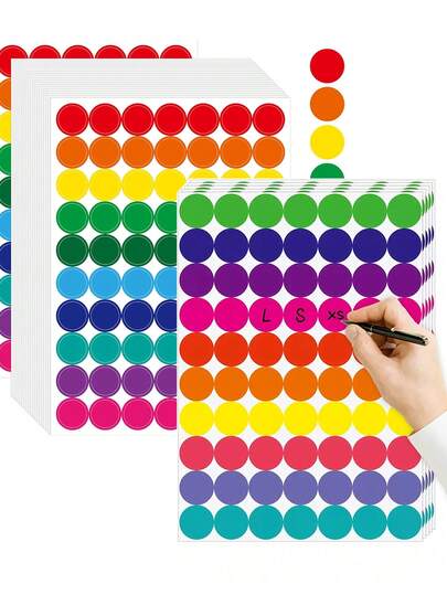 700 יחידות (10 גיליונות)/חבילה מדבקות נקודות צבעוניות תוויות עגולות עם קידוד צבע, חיוני לכיתה, תוויות נקודות מעגליות מדבקות מחיר מדבקות נקודות פולקה מדבקת תווית למשרד, עיצוב כיתה, ניירות וכו'