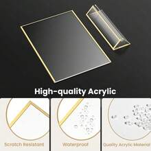 Bộ 6 khung ảnh acrylic màu vàng kích thước 5x7 inch, khung số bàn hình chữ T bằng acrylic, thích hợp làm số bàn cưới, biển hiệu nhà hàng, trưng bày ảnh và tranh nghệ thuật. - Vàng T - Xem 4