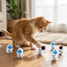 5/10pcs Cat Rocking Toys, Astronaut Tumbler, Self-Righting Rolling Cat Toys, Lightweight Plastic Cat Puzzle Toys, Battery-Free, Random Styles - View 1