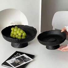 OBOVAY 1pc Creative Hammered Glass Fruit/Snack Plate, Suitable For Living Room Dried Fruit/Candy Tray - White - View 4