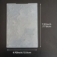 2D Embossed Embossed File Folder, Curled Leaf English Text Diamond & Circle Embossed File Folder, Scrapbooking Card Background Texture Board DIY - Large 2D - View 24