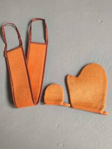 1/2/3 Pcs Reusable Body & Face Tanning Gloves, Double-Sided Lotion Applicator, Washable Back Scrubber Gloves, Super Soft No Streak - Random Lanyard Style - Multicolor - View 16