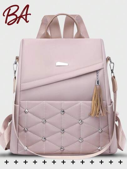 Anti-Theft Retro Tassel Pu Soft Leather Backpack Women Purse, Multi-Functional And Stylish Daily Bag, Multi-Pocket Lightweight Travel Bag, Large Capacity Simple School Bag, Convenient Book Bag, Suitable For Students, Nurses, Teachers, Business People, Travel And Vacation, Business Trips, Daily Commuting, Shopping, Office, Dating, Hiking, Training, Work, Birthday Gifts, Holiday Gifts