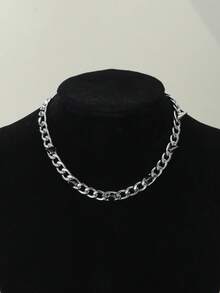 1 chiếc vòng cổ choker kiểu retro punk màu bạc, dây xích Cuban đính đinh tán, dành cho nam nữ, phong cách grunge goth, trang sức Y2K. - vòng cổ - Xem 7