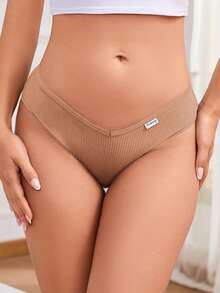 3条装女士纯棉罗纹三角裤，柔软舒适，亲肤透气，日常穿着内衣裤。 - 彩色 - 查看 11