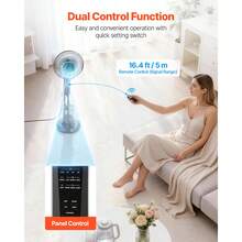 Ventilador nebulizador , 3 velocidades, ventilador de pie nebulizador, ventiladores de enfriamiento nebulizador con tanque de agua de 0.79 gal, control remoto y panel, ventiladores de enfriamiento de agua para interiores, exteriores, garaje, patio, sala de estar, 3 modos - 3 velocidades - Ver 6