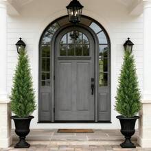 3ft (Approx. 91cm) Artificial Cedar Tree Planter With Ground Stakes, 2pcs Set, Outdoor Realistic Plants, UV-Resistant, Suitable For Garden, Yard, Porch, Patio Decor - Multicolor - View 4